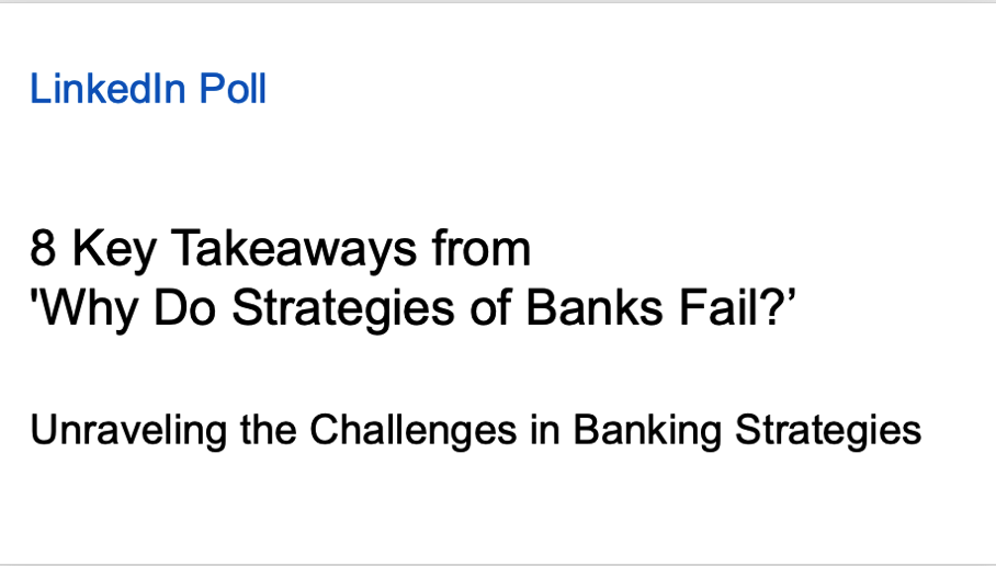 Why Do Strategies of Banks Fail HP